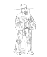 A coloring page of chinese clothing